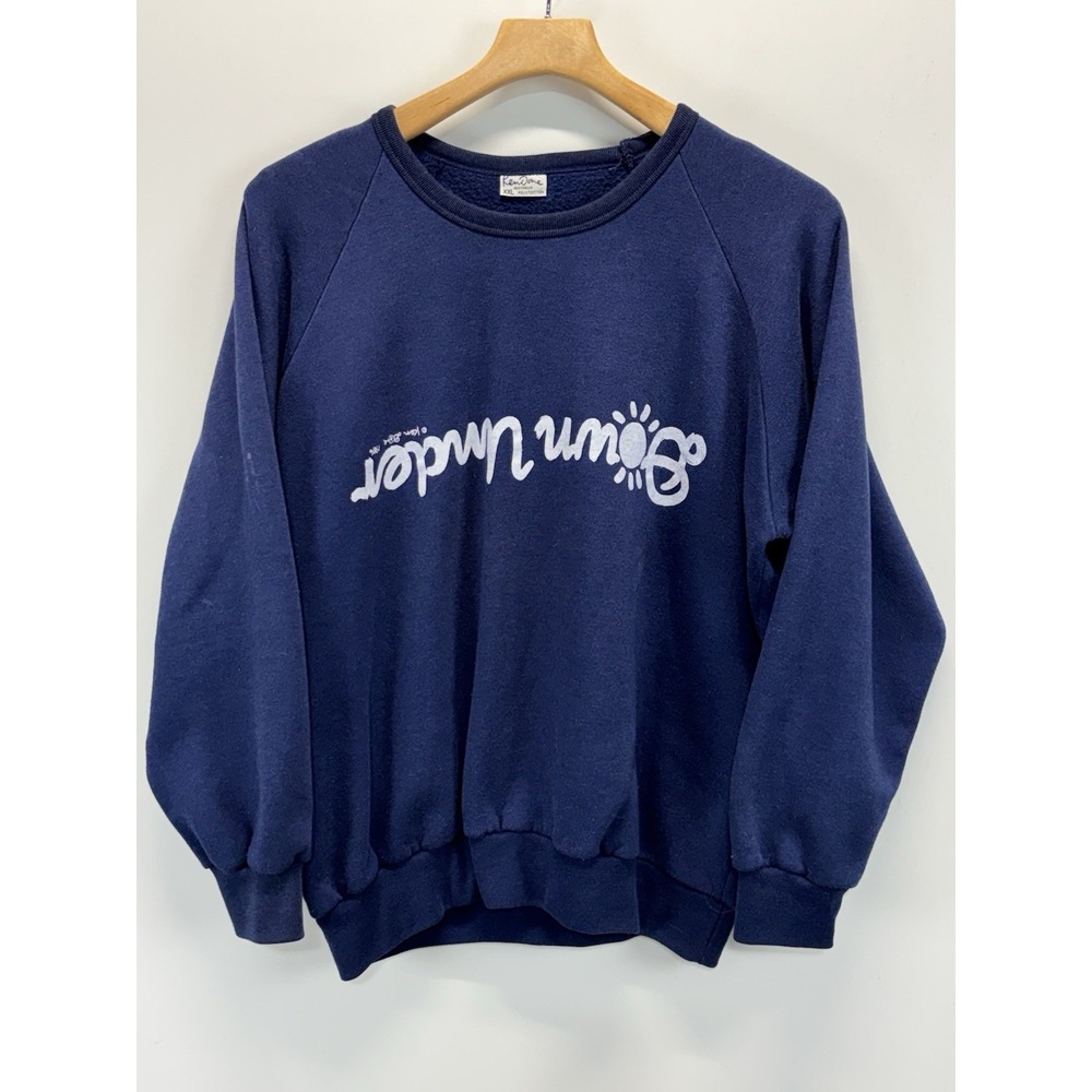Vtg Ken Done Down Under Sweatshirt Adult XXL 2XL Navy 1986 Australia
